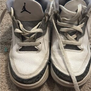 Jordan Kids White and Gray Sneakers